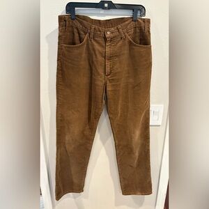 Vintage 1984 Levi's 519 Corduroy Pants Straight Leg Brown 42 Talon Zip 36x29 EUC